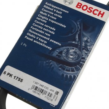 1 029 р. Ремень приводной поликлиновой 6PK1755 BOSCH BOSCH 1987946030 BOSCH 1987946030  с доставкой в г. Пермь. Увеличить фотографию 2