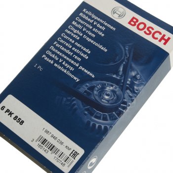759 р. Ремень приводной поликлиновой 6PK858 VW Polo,Lupo BOSCH BOSCH 1987946036  с доставкой в г. Пермь. Увеличить фотографию 2