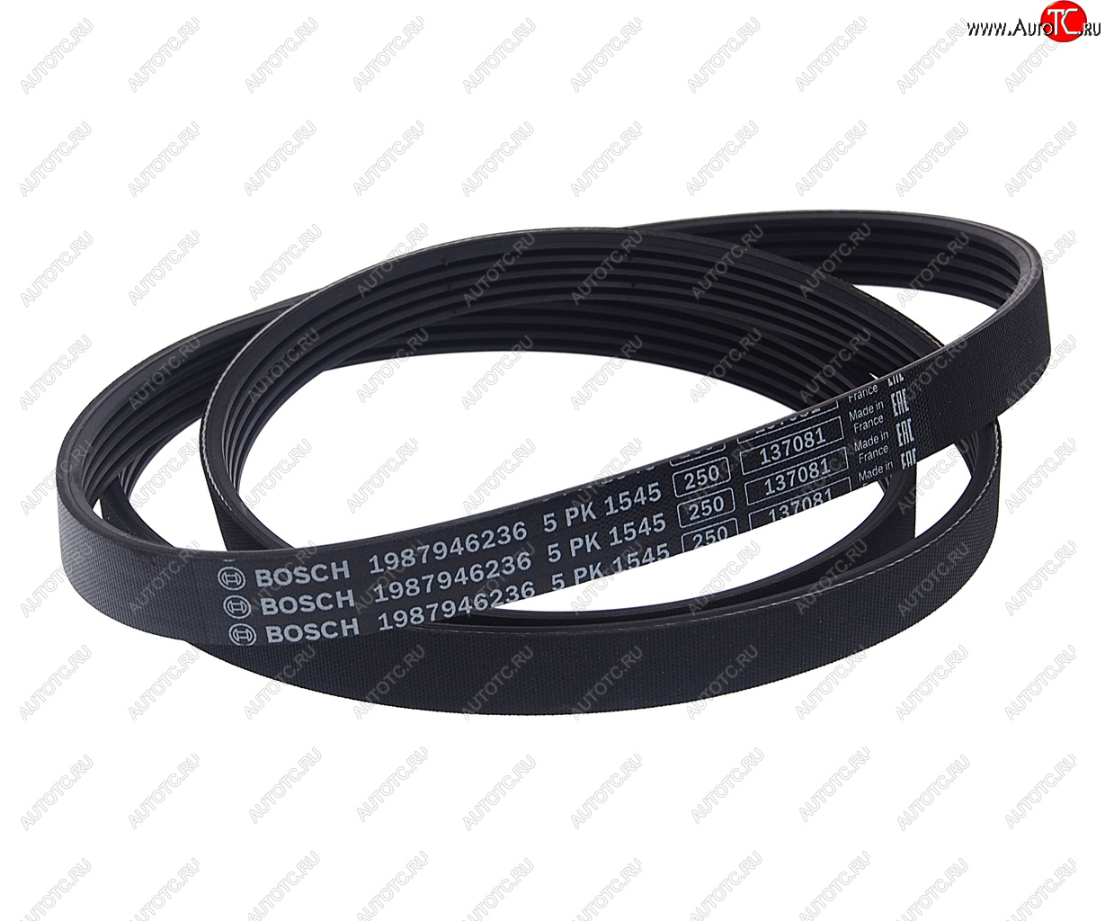 1 289 р. Ремень приводной поликлиновой 5PK1545 OPEL Astra G,H,Corsa D BOSCH BOSCH 1987946236 BOSCH 1987946236  с доставкой в г. Пермь