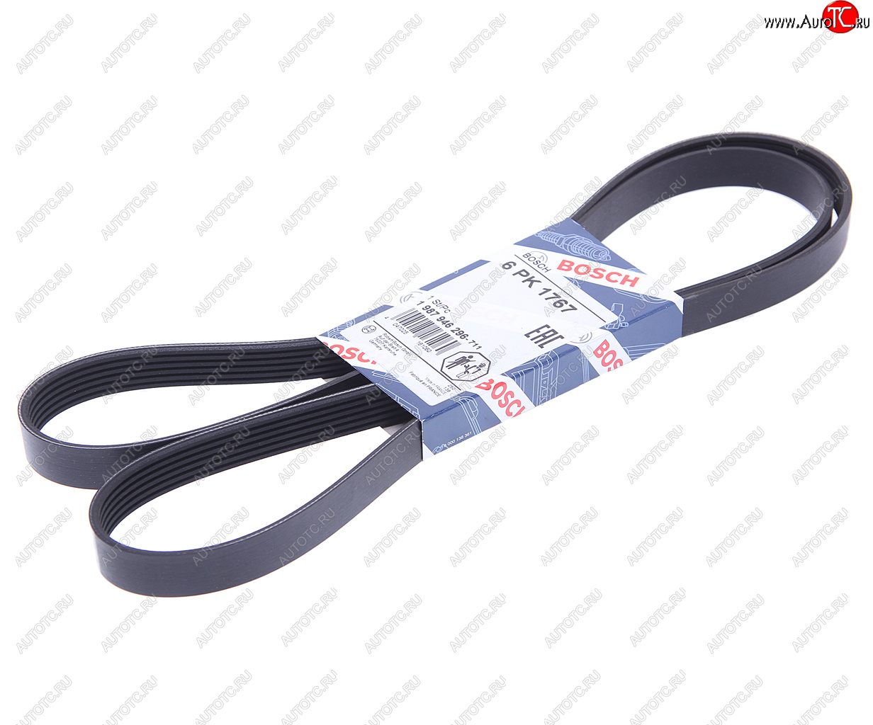 1 399 р. Ремень приводной поликлиновой 6PK1767 VW T4 FORD Fiesta (95-02) генератора BOSCH BOSCH 1987946296  с доставкой в г. Пермь