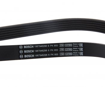 849 р. Ремень приводной поликлиновой 6PK955 HYUNDAI Elantra (06-),i20,i30 KIA Cerato генератора BOSCH BOSCH 1987946298  с доставкой в г. Пермь. Увеличить фотографию 2