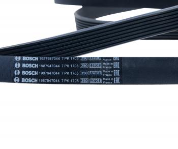 1 899 р. Ремень приводной поликлиновой 7PK1705 HYUNDAI HD35 (17-) дв.D4CB BOSCH BOSCH 1987947044  с доставкой в г. Пермь. Увеличить фотографию 3