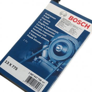 519 р. Ремень приводной клиновой 13х775 KIA Sportage ГАЗель УМЗ -4216 Бизнес ГУРа BOSCH BOSCH 1987947738  с доставкой в г. Пермь. Увеличить фотографию 2