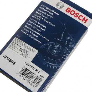 559 р. Ремень приводной поликлиновой 4PK884 BOSCH BOSCH 1987947807 BOSCH 1987947807  с доставкой в г. Пермь. Увеличить фотографию 2