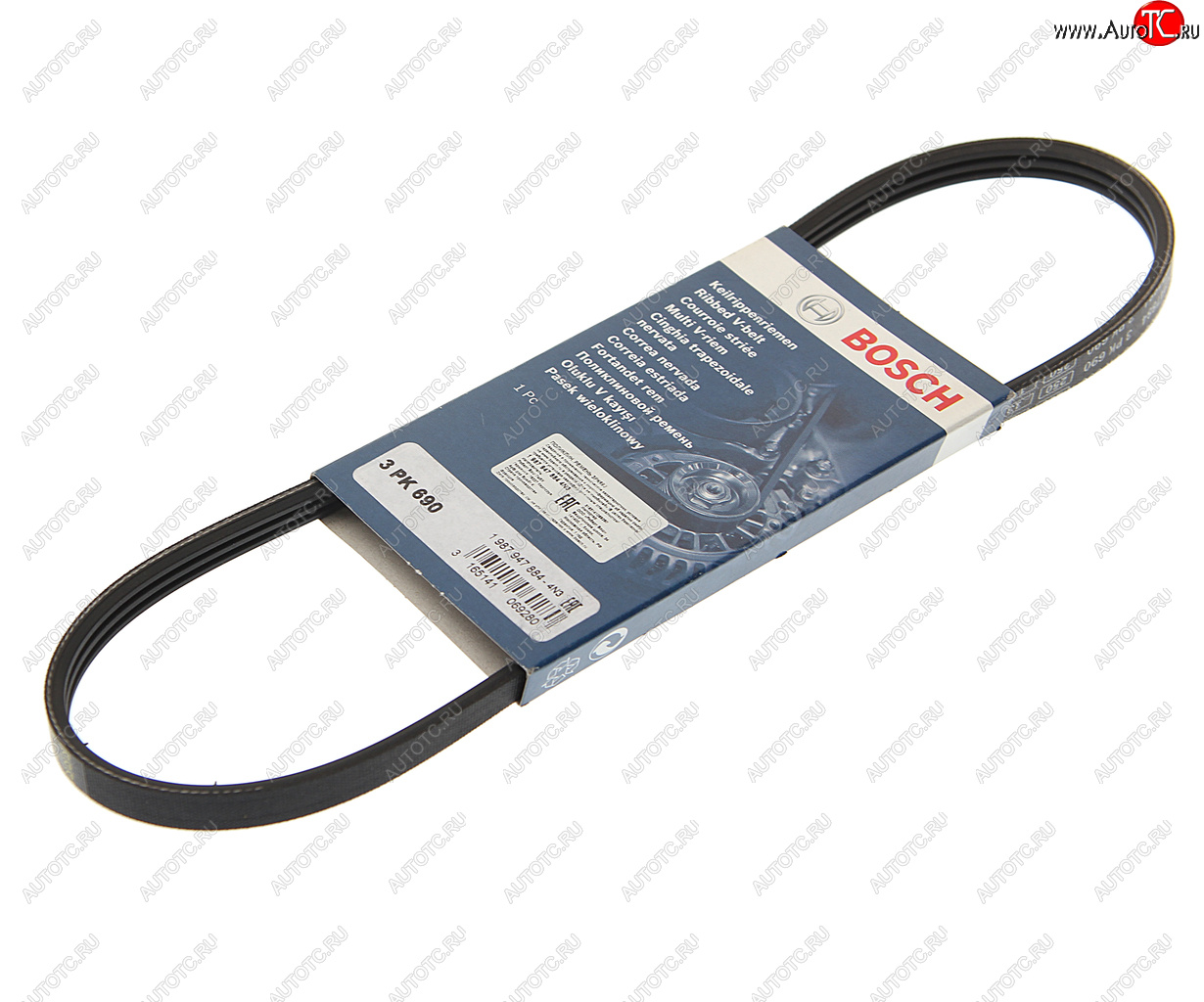 379 р. Ремень приводной поликлиновой 3PK690 BOSCH BOSCH 1987947884  с доставкой в г. Пермь