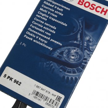 629 р. Ремень приводной поликлиновой 5PK962 BOSCH BOSCH 1987947918  с доставкой в г. Пермь. Увеличить фотографию 2