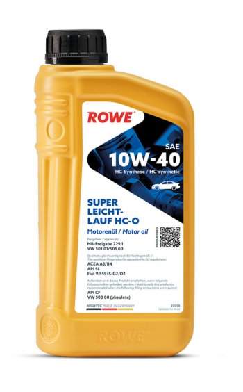 1 059 р. Масло моторное HIGHTEC SUPER LEICHTLAUF A3B4SNCF 10W40 синт.1л ROWE ROWE 20058-0010-99  с доставкой в г. Пермь. Увеличить фотографию 3