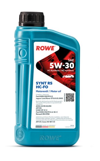 1 899 р. Масло моторное HIGHTEC SYNT RS A1B1A5B5SNCFGF-34 5W30 HC-FO синт.1л ROWE ROWE 20146-0010-99  с доставкой в г. Пермь. Увеличить фотографию 1