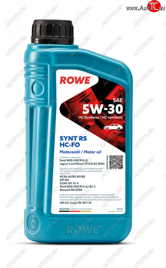 1 899 р. Масло моторное HIGHTEC SYNT RS A1B1A5B5SNCFGF-34 5W30 HC-FO синт.1л ROWE ROWE 20146-0010-99  с доставкой в г. Пермь