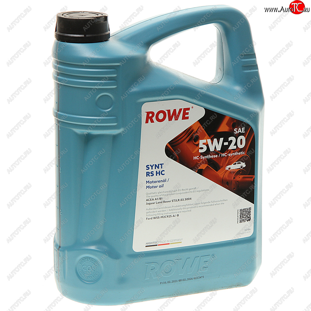 6 349 р. Масло моторное HIGHTEC SYNT RS A1B1 5W20 синт.5л ROWE ROWE 20186-0050-99  с доставкой в г. Пермь
