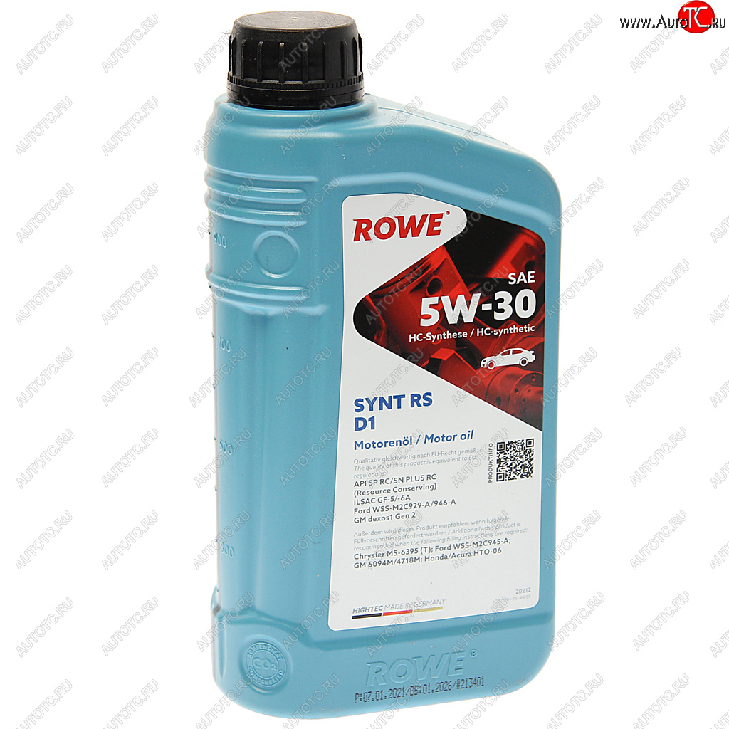 1 449 р. Масло моторное HIGHTEC SYNT RS D1 SPRCSNGF-56A 5W30 синт.1л ROWE ROWE 20212-0010-99  с доставкой в г. Пермь
