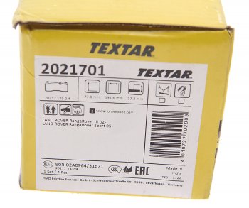 4 499 р. Колодки тормозные передние (4шт.) TEXTAR Land Rover Range Rover 3 L322 дорестайлинг (2002-2006)  с доставкой в г. Пермь. Увеличить фотографию 4