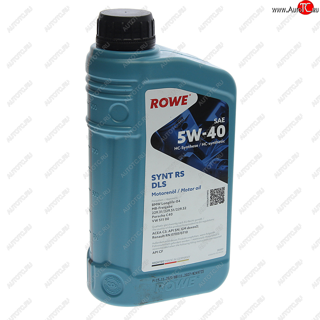 1 529 р. Масло моторное HIGHTEC SYNT RS DLS SNCFC2C3 5W40 синт.1л ROWE ROWE 20307-0010-99  с доставкой в г. Пермь