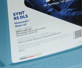 6 999 р. Масло моторное HIGHTEC SYNT RS DLS SN/CF/C2/C3 5W40 синт.5л ROWE ROWE 20307-0050-99 ROWE 20307-0050-99  с доставкой в г. Пермь. Увеличить фотографию 3