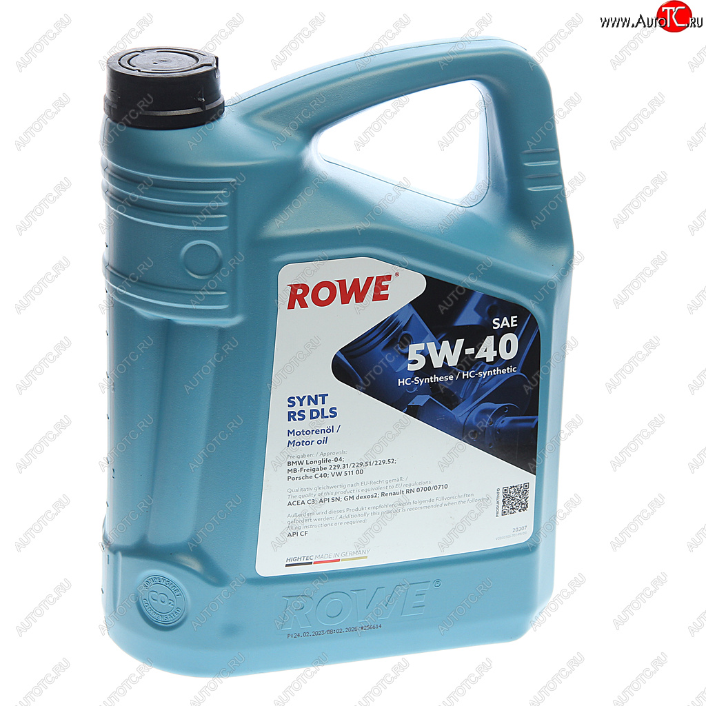 6 999 р. Масло моторное HIGHTEC SYNT RS DLS SN/CF/C2/C3 5W40 синт.5л ROWE ROWE 20307-0050-99 ROWE 20307-0050-99  с доставкой в г. Пермь