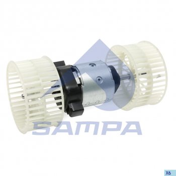 5 299 р. Мотор отопителя КАМАЗ-5490 MERCEDES Actros MP2,MP3 (03-) с крыльчаткой SAMPA SAMPA 203.496  с доставкой в г. Пермь. Увеличить фотографию 1