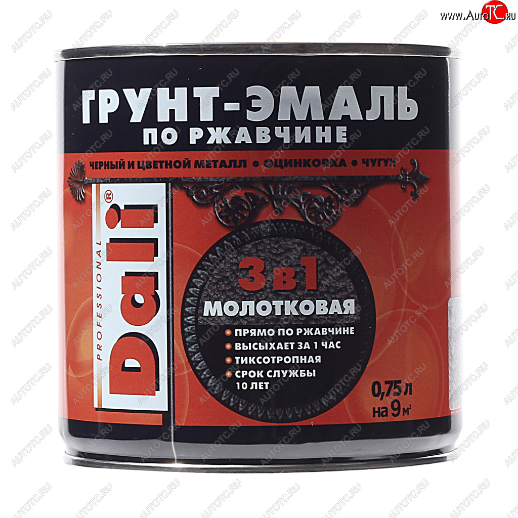1 229 р. Грунт-эмаль по ржавчине серебристый молотковый 0.75л DALI DALI 20407  с доставкой в г. Пермь