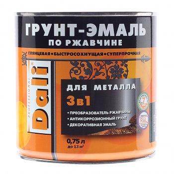 999 р. Грунт-эмаль по ржавчине зеленый мох RAL6005 0.75л DALI DALI 20479  с доставкой в г. Пермь. Увеличить фотографию 1