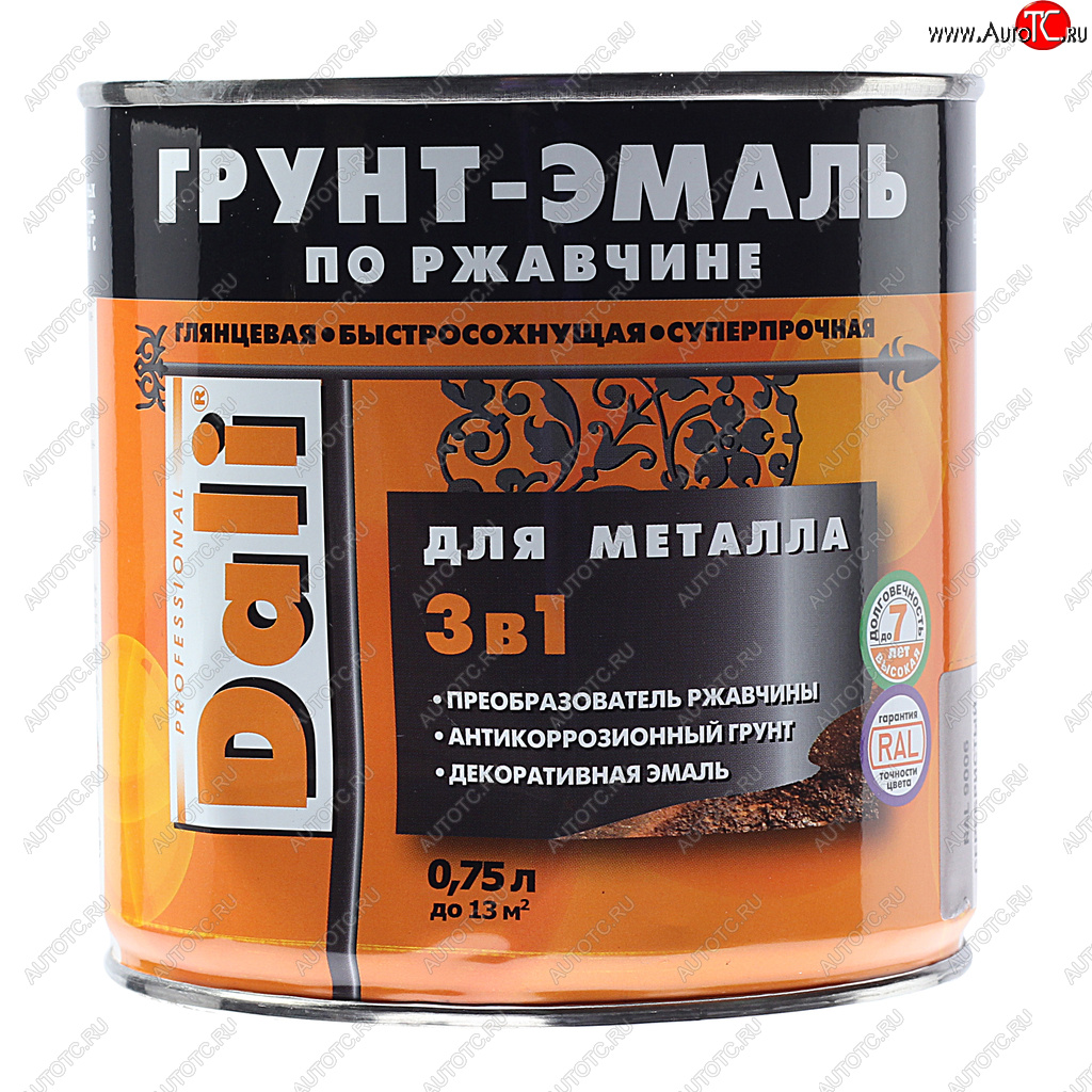 999 р. Грунт-эмаль по ржавчине серебристый алюминий RAL9006 0.75л DALI DALI 20482  с доставкой в г. Пермь