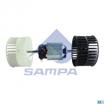 3 699 р. Мотор отопителя MERCEDES MAN c крыльчатками SAMPA SAMPA 206.086  с доставкой в г. Пермь. Увеличить фотографию 1