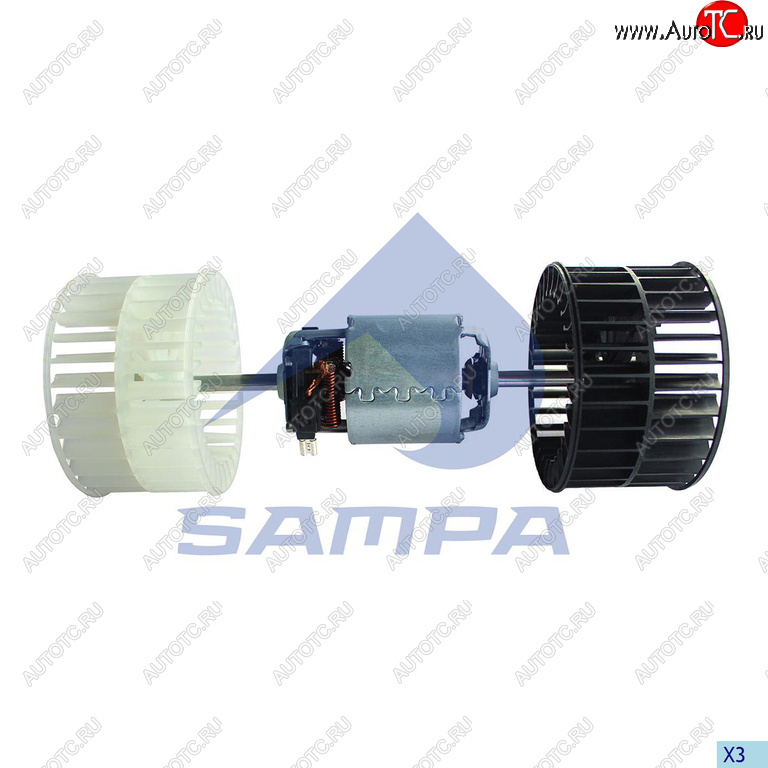 3 699 р. Мотор отопителя MERCEDES MAN c крыльчатками SAMPA SAMPA 206.086  с доставкой в г. Пермь