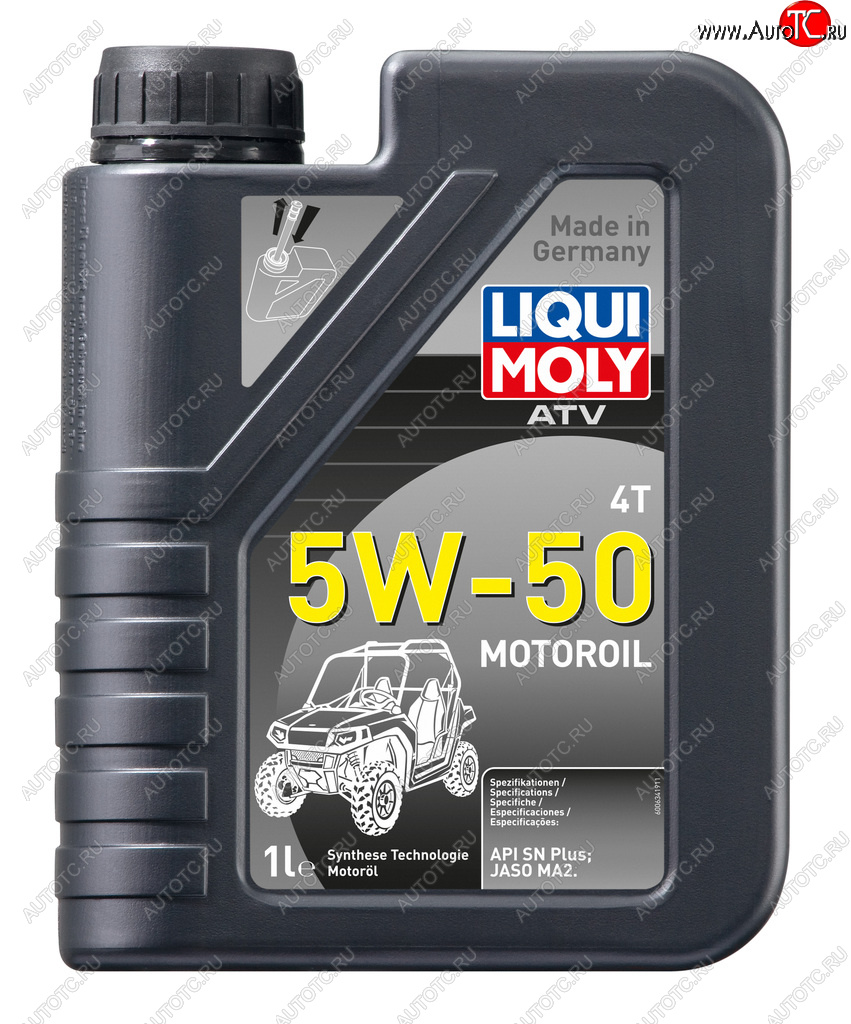 1 599 р. Масло моторное для 4-х тактных двигателей ATV 4T Motoroil 5W50 синт.1л LIQUI MOLY LIQUI MOLY 20737 LIQUI MOLY 20737  с доставкой в г. Пермь
