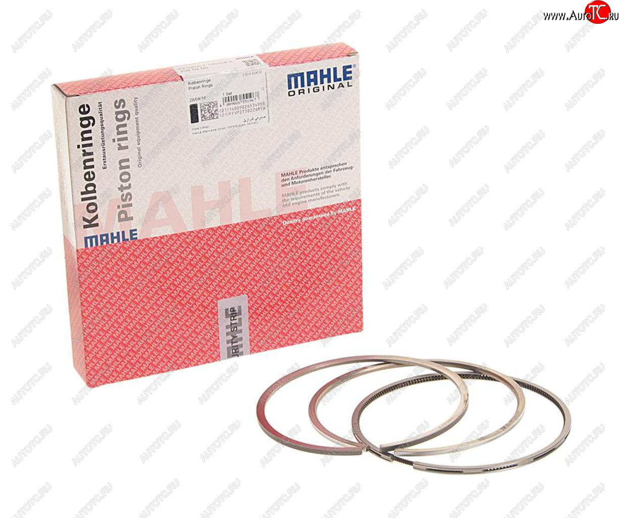4 199 р. Кольца поршневые RENAULT (DCi11MIDR062356) d=123.03 (на 1 поршень) MAHLE MAHLE 20959n0  с доставкой в г. Пермь