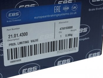 2 899 р. Клапан MAN TGA ограничения давления 8.5Bar EBS EBS 21014300  с доставкой в г. Пермь. Увеличить фотографию 4