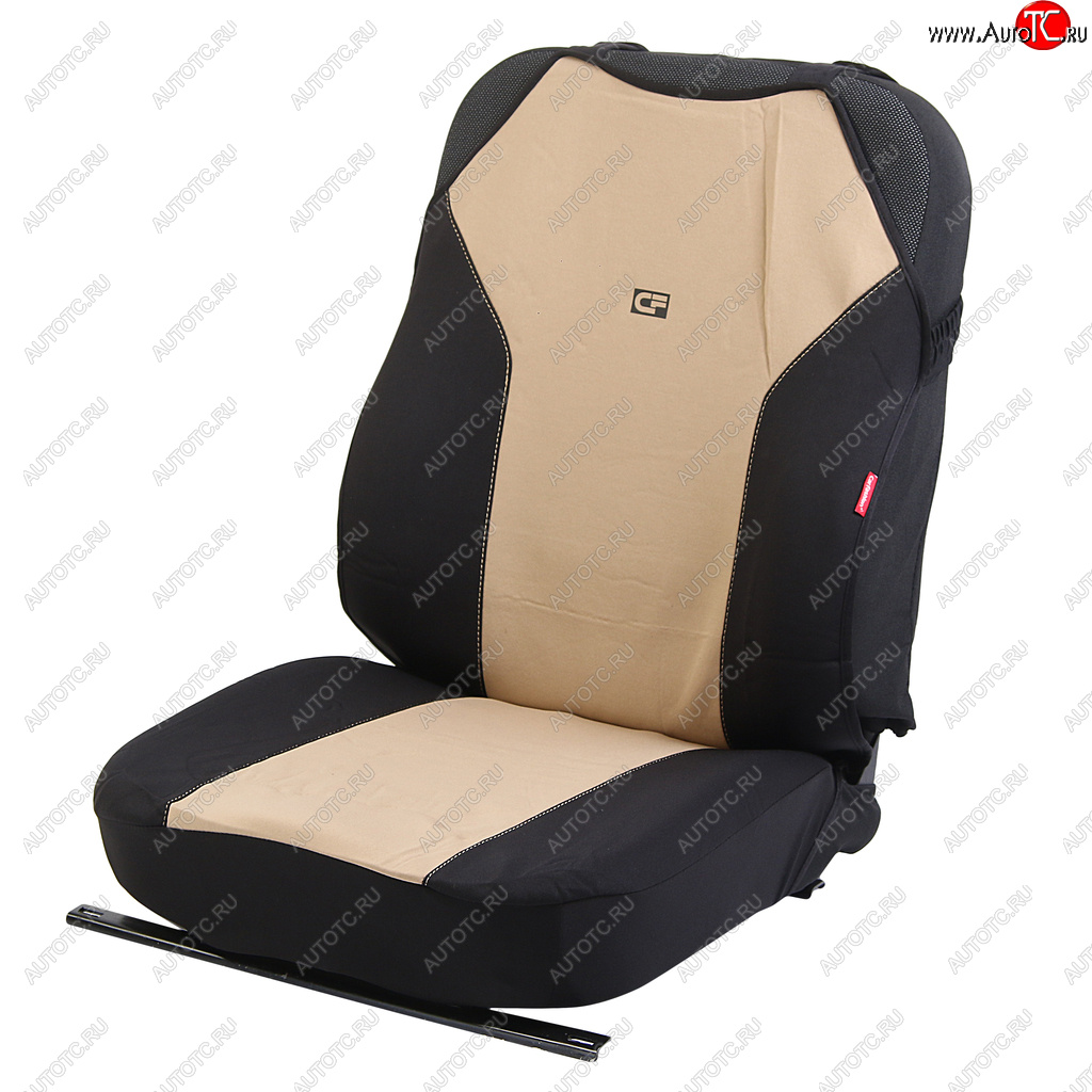 1 289 р. Универсальные чехлы сидений (майка, 4 предм., полиэстер)Bingo Front CARFASHION   (черно-бежевый)  с доставкой в г. Пермь