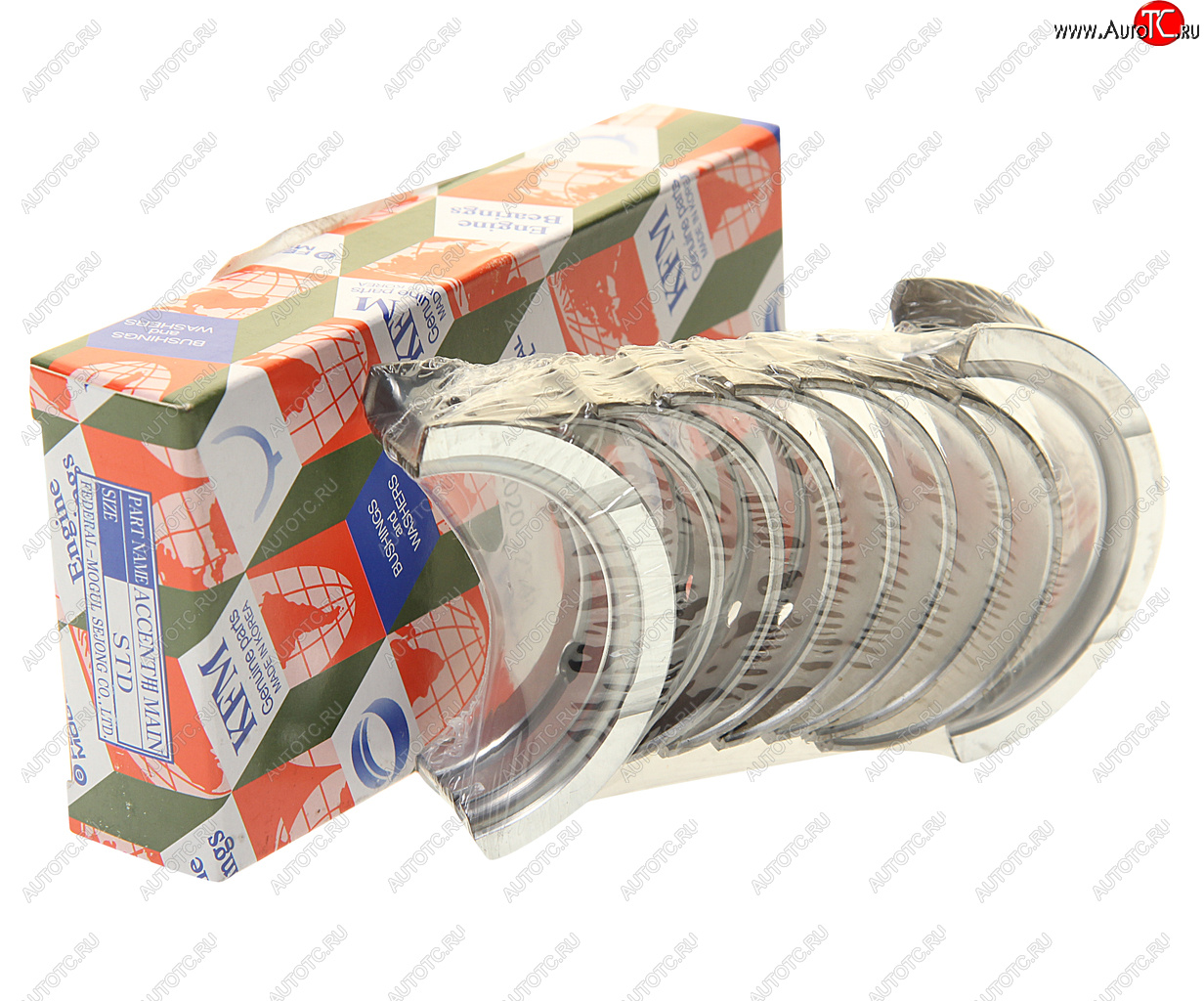 1 379 р. Вкладыши HYUNDAI Accent (94-) (1.31.5),Getz (02-) (1.3) коренные d+0.00 комплект (10шт.) KFM KFM 21020-22541  с доставкой в г. Пермь