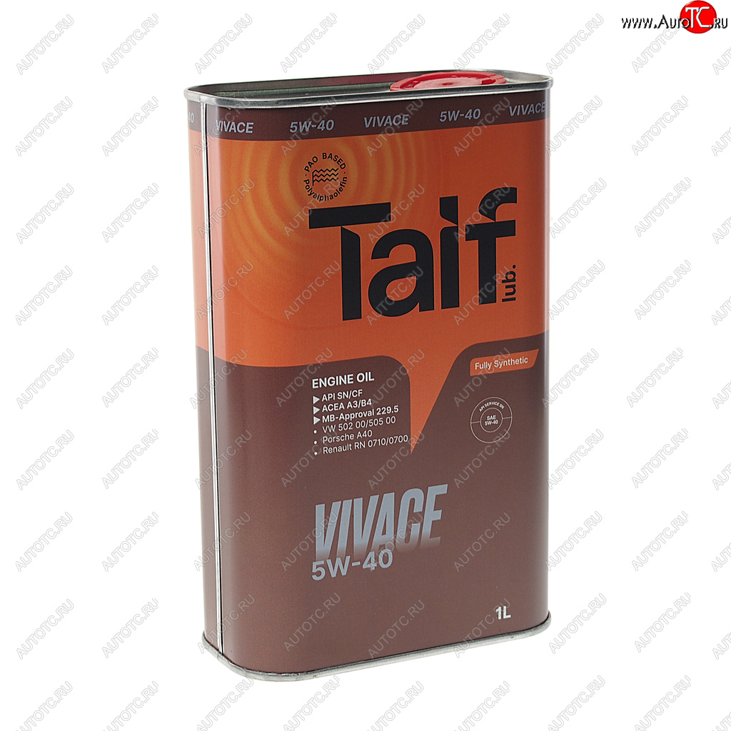699 р. Масло моторное VIVACE PAO 5W40 SNCFA3B4 синт.1л TAIF TAIF 211025  с доставкой в г. Пермь