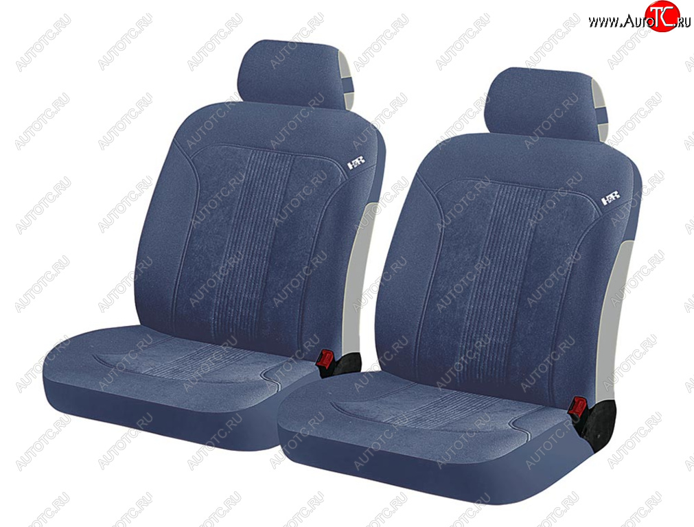 1 289 р. Универсальные чехлы сидений (майка, 4 предм., полиэстр) rend Front CARFASHION Honda Mobilio 2 DD4,DD5 дорестайлинг (2013-2017) (черно-синие)  с доставкой в г. Пермь