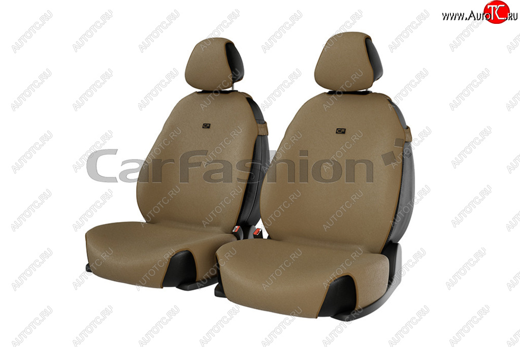 999 р. Универсальные чехлы сидений (майка, 4 предм., полиэстер) Forum Front CARFASHION   (бежевый)  с доставкой в г. Пермь