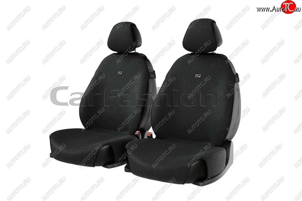 999 р. Универсальные чехлы сидений (майка, 4 предм., полиэстер) Forum Front CARFASHION   (черные)  с доставкой в г. Пермь