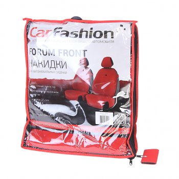 599 р. Универсальные чехлы сидений (майка, 4 предм., полиэстер) Forum Front CARFASHION Honda Mobilio 2 DD4,DD5 дорестайлинг (2013-2017) (красный)  с доставкой в г. Пермь. Увеличить фотографию 2