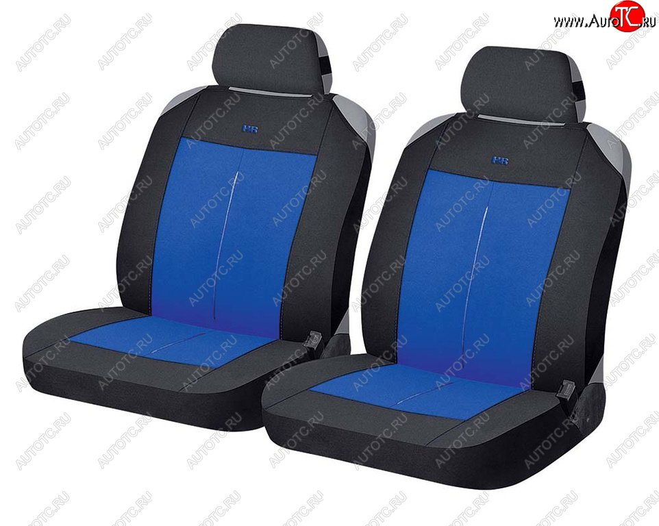 839 р. Универсальные чехлы сидений (майка, 4 предм., полиэстр) Vertical Front CARFASHION   (черно-синие)  с доставкой в г. Пермь