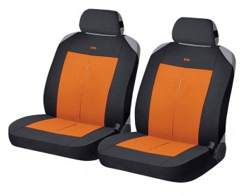 Универсальные чехлы сидений (майка, 4 предм., полиэстер) Vertical Front CARFASHION  (черно-оранжевые)