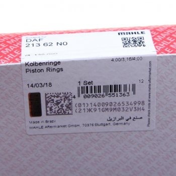 3 199 р. Кольца поршневые DAF (WS225242259268295315) d=130.00 (на 1 поршень) MAHLE MAHLE 21362n0  с доставкой в г. Пермь. Увеличить фотографию 4