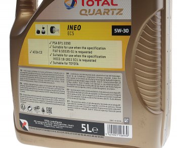 5 449 р. Масло моторное QUARTZ INEO ECS 5W30 синт.5л TOTAL TOTAL 213683  с доставкой в г. Пермь. Увеличить фотографию 3