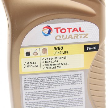 1 639 р. Масло моторное QUARTZ INEO L LIFE 5W30 синт.1л TOTAL TOTAL 213818  с доставкой в г. Пермь. Увеличить фотографию 2
