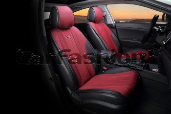 2 899 р. Накидка на сиденье экокожа-твид черно-красная (4 предм.) (2шт.) Grand CARFASHION CARFASHION 21840  с доставкой в г. Пермь. Увеличить фотографию 1