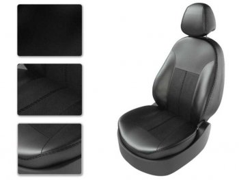 7 649 р. Авточехлы HYUNDAI Solaris KIA Rio седан (11-) экокожа черные CARFASHION CARFASHION 220618060606  с доставкой в г. Пермь. Увеличить фотографию 1