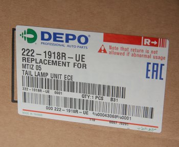 3 759 р. Фонарь задний DAEWOO Matiz (05-) правый DEPO DEPO 2221918rue  с доставкой в г. Пермь. Увеличить фотографию 3