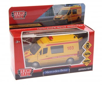 1 749 р. Модель автомобиля MERCEDES Sprinter VAN металлическая ТЕХНОПАРК ТЕХНОПАРК 223154  с доставкой в г. Пермь. Увеличить фотографию 1