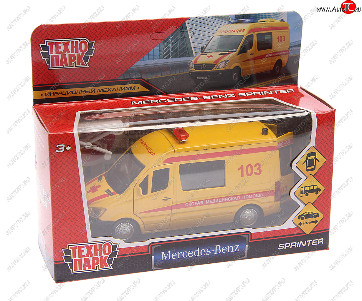1 749 р. Модель автомобиля MERCEDES Sprinter VAN металлическая ТЕХНОПАРК ТЕХНОПАРК 223154  с доставкой в г. Пермь