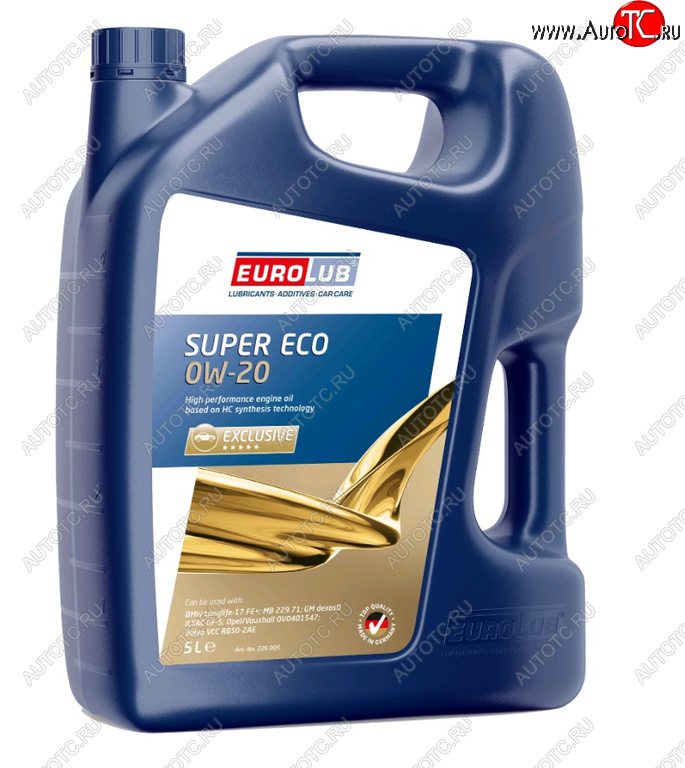 10 249 р. Масло моторное SUPER ECO SP 0W20 синт.5л EUROLUB EUROLUB 226005  с доставкой в г. Пермь