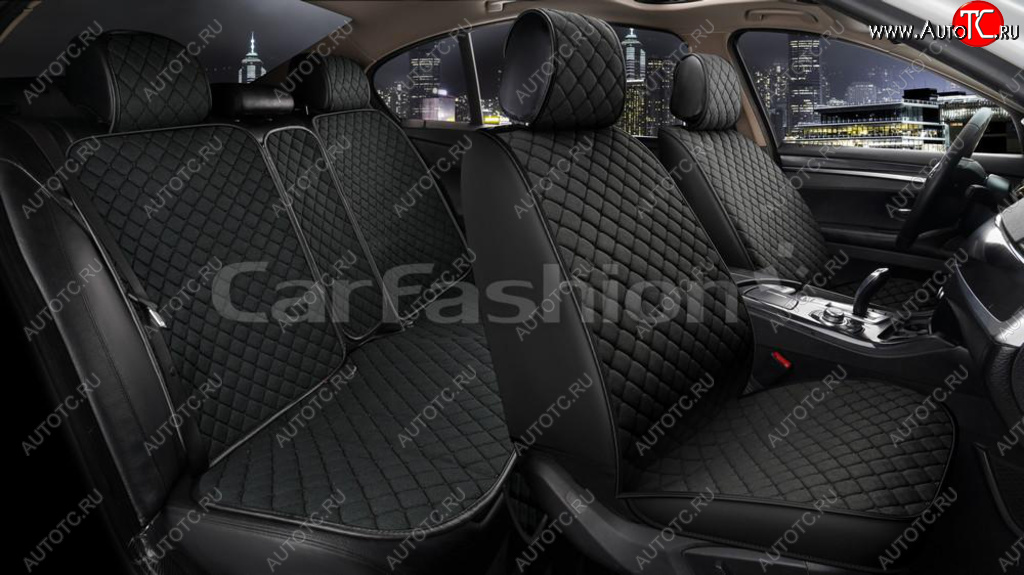 5 649 р. Накидка на сиденье лен черные (5 предм.) (4шт.) Cube CARFASHION CARFASHION 22676  с доставкой в г. Пермь
