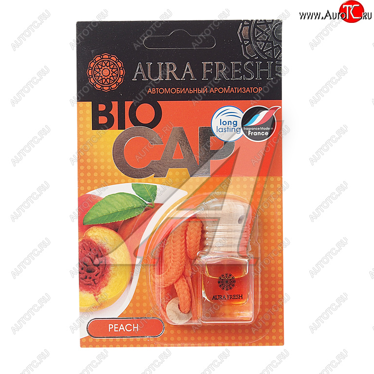 215 р. Ароматизатор подвесной жидкостный (peach) 6мл Bio Cap AURA FRESH AURA FRESH 23013  с доставкой в г. Пермь