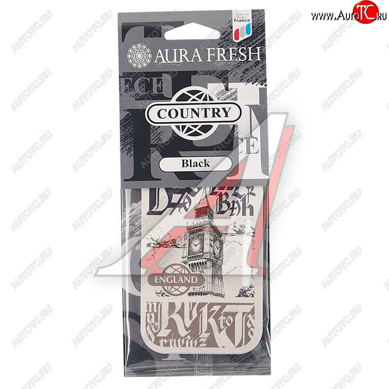 91 р. Ароматизатор подвесной картонный (black) Country AURA FRESH AURA FRESH 23017  с доставкой в г. Пермь