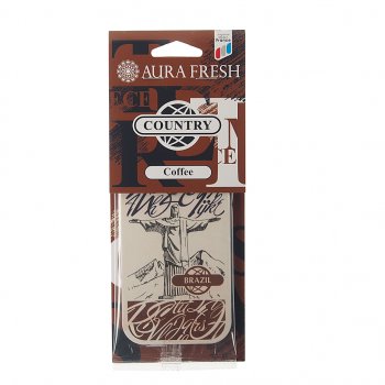 91 р. Ароматизатор подвесной картонный (coffee) Country AURA FRESH AURA FRESH 23020  с доставкой в г. Пермь. Увеличить фотографию 1